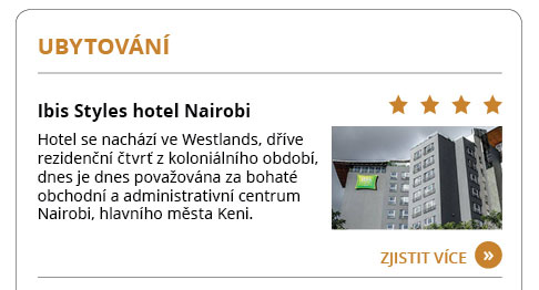 Poznávací zájezd Keňa to nejlepší africké safari hotel Ibis Sryles Nairobi